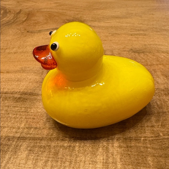 Hand Blown Glass Duck MCM Jeepers Baby Announcement Decorative Yellow Ducky - Picture 3 of 7